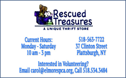 Elmore SPCA Rescued Treasures Thift Store Plattsburgh NY